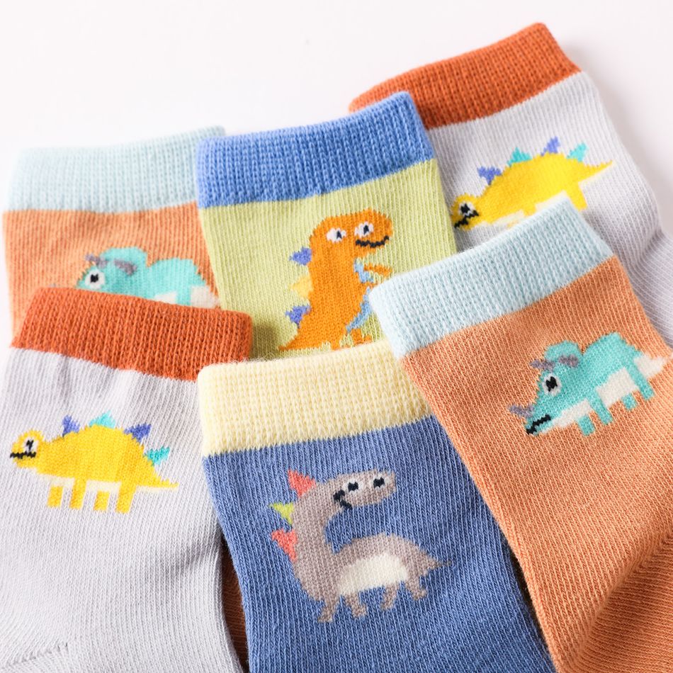 4-pairs Baby / Toddler Cartoon Dinosaur Graphic Socks Multi-color big image 2