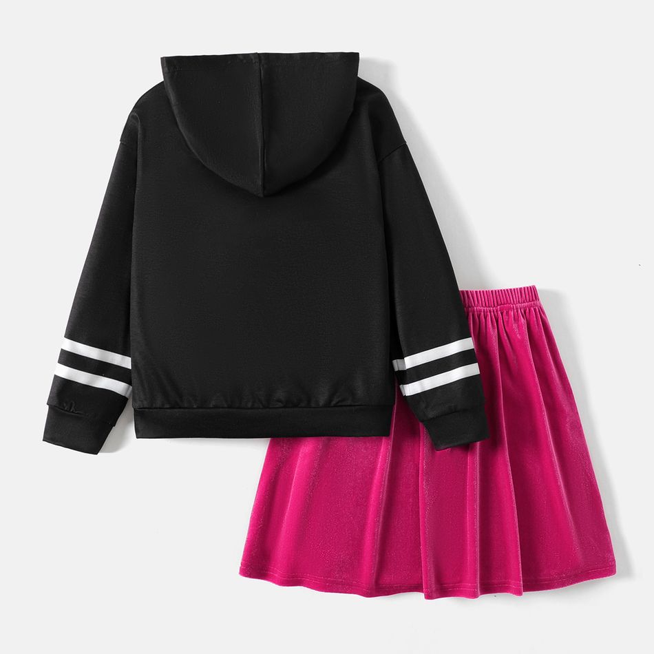L.O.L. SURPRISE! 2pcs Kid Girl Character Print Hoodie Sweatshirt and Velvet Skirt Set ColorBlock big image 6