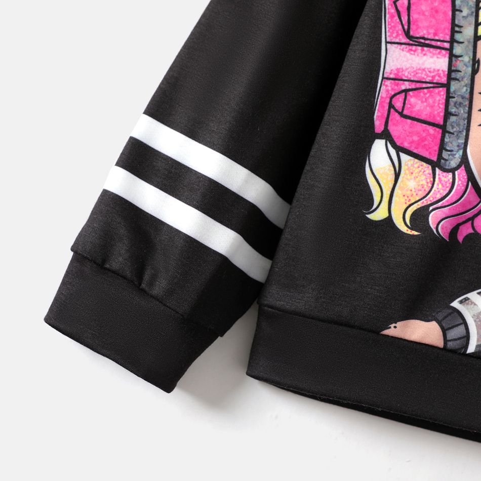 L.O.L. SURPRISE! 2pcs Kid Girl Character Print Hoodie Sweatshirt and Velvet Skirt Set ColorBlock big image 4
