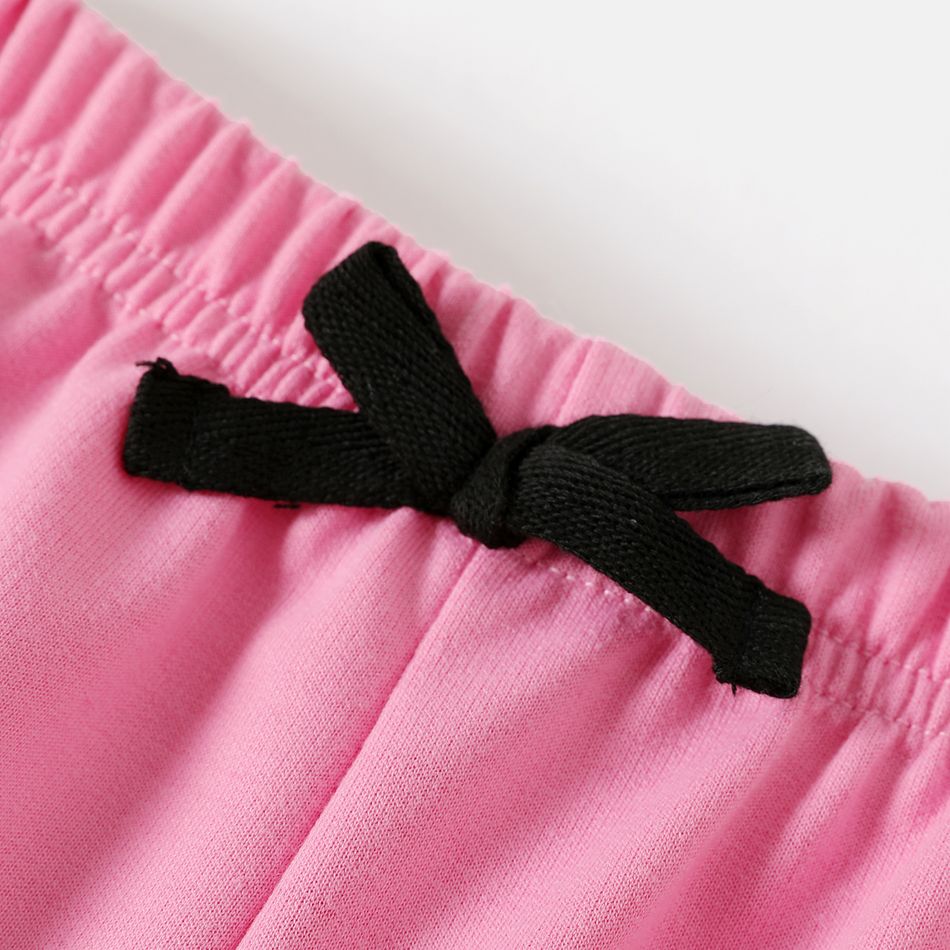 Barbie 2pcs Kid Girl Unicorn Letter Print Sweatshirt and Colorblock Pants Set Black