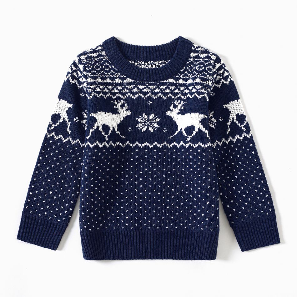 Christmas Family Matching Deer Graphic Long-sleeve Knitted Sweater Multi-color big image 9
