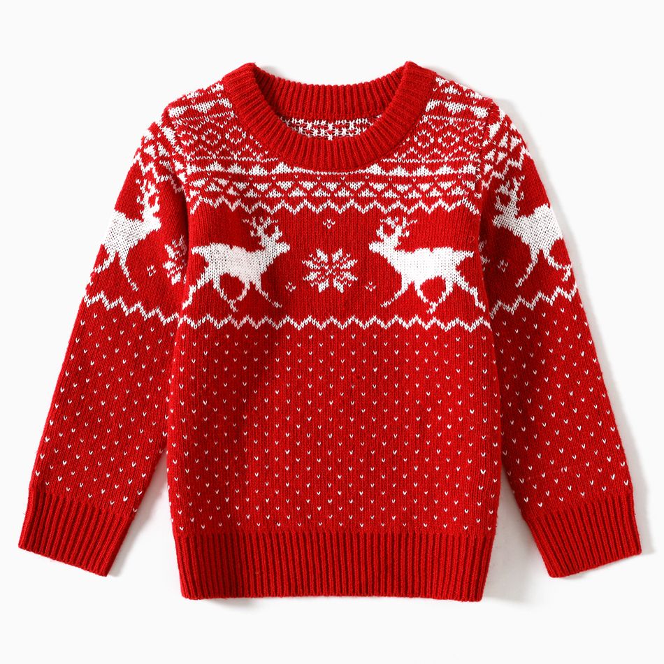 Christmas Family Matching Deer Graphic Long-sleeve Knitted Sweater Multi-color big image 12