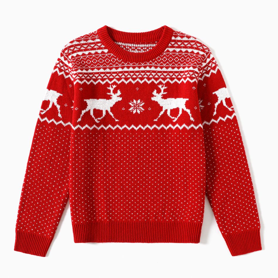 Christmas Family Matching Deer Graphic Long-sleeve Knitted Sweater Multi-color big image 5