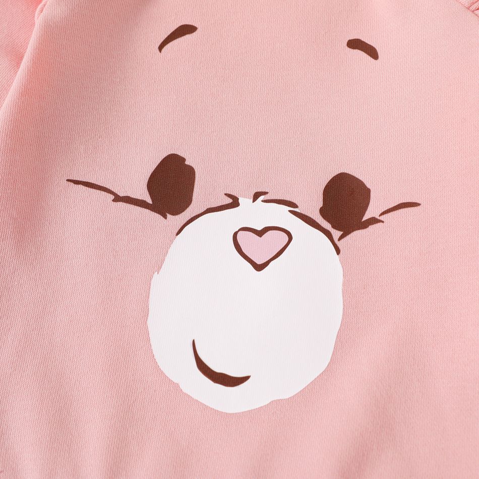 Care Bears 2pcs Baby Boy/Girl Bear Ears Detail Long-sleeve Graphic Sweatshirt and Sweatpants Set Light Pink big image 4