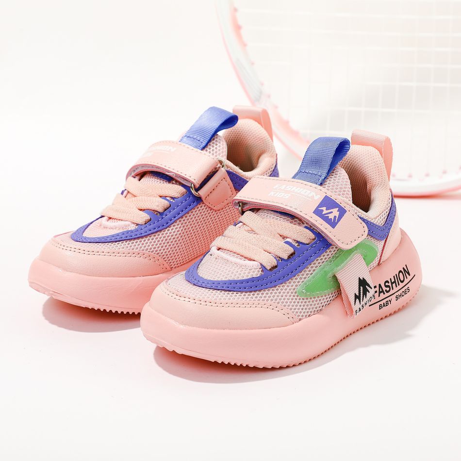 Toddler / Kid Fashion Letter Graphic Breathable Mesh Sneakers Pink