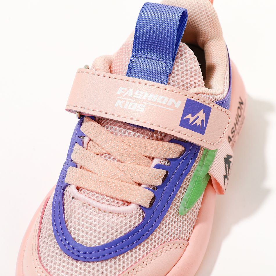 Toddler / Kid Fashion Letter Graphic Breathable Mesh Sneakers Pink big image 4