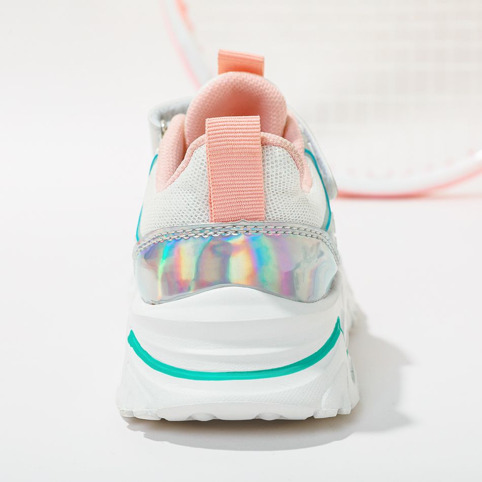 Toddler / Kid Holographic Panel Breathable Sneakers White big image 5