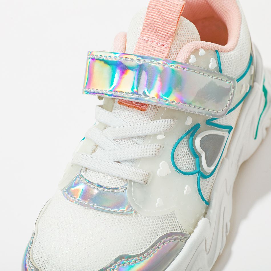 Toddler / Kid Holographic Panel Breathable Sneakers White big image 4
