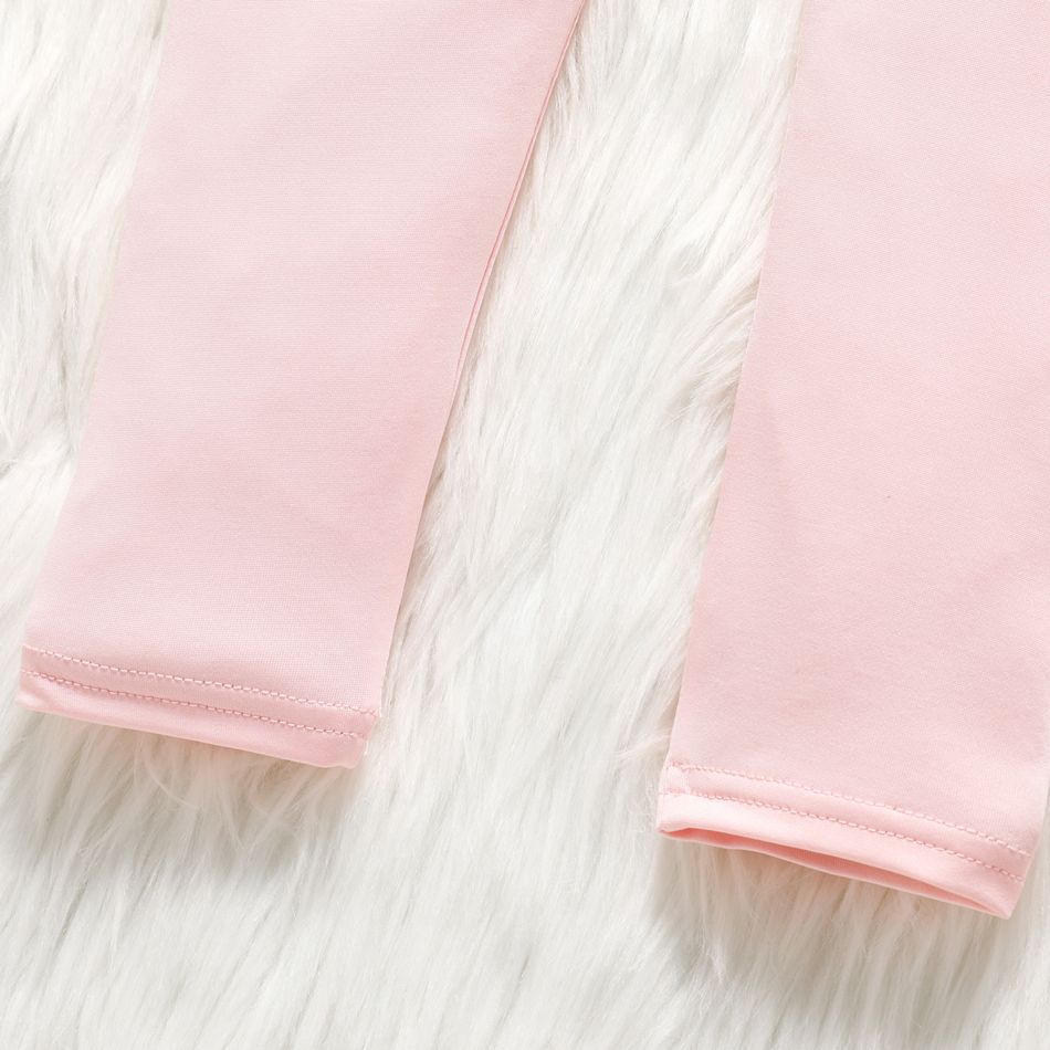 Toddler Girl Solid Color Elasticized Layered Skirt Leggings Pink