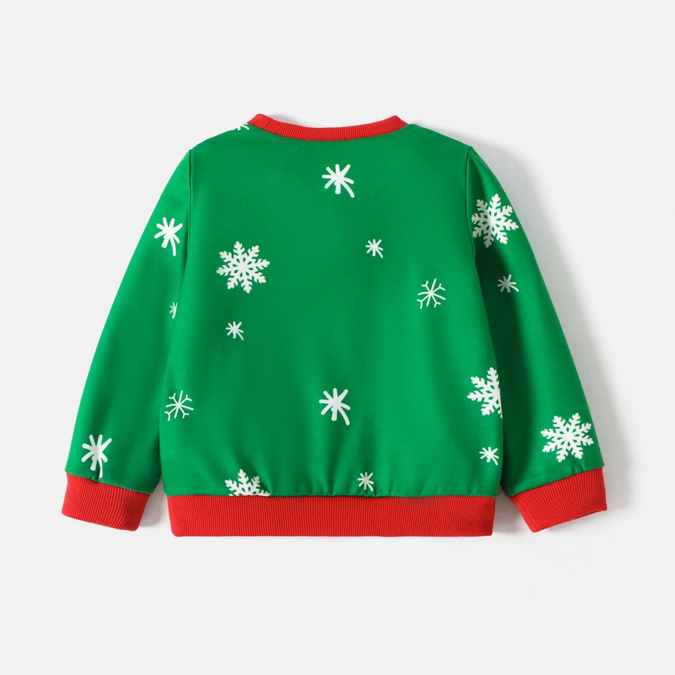 Peppa Pig Toddler Girl/Boy Christmas Snowflake Print Pullover Sweatshirt Green big image 5