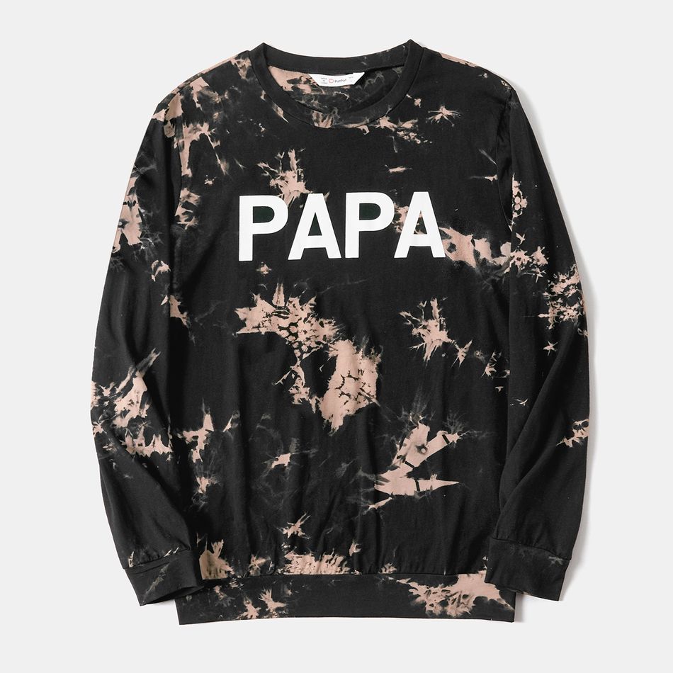100% Cotton Family Matching Long-sleeve Letter Print Tie Dye Pullover Sweatshirts Colorful big image 10