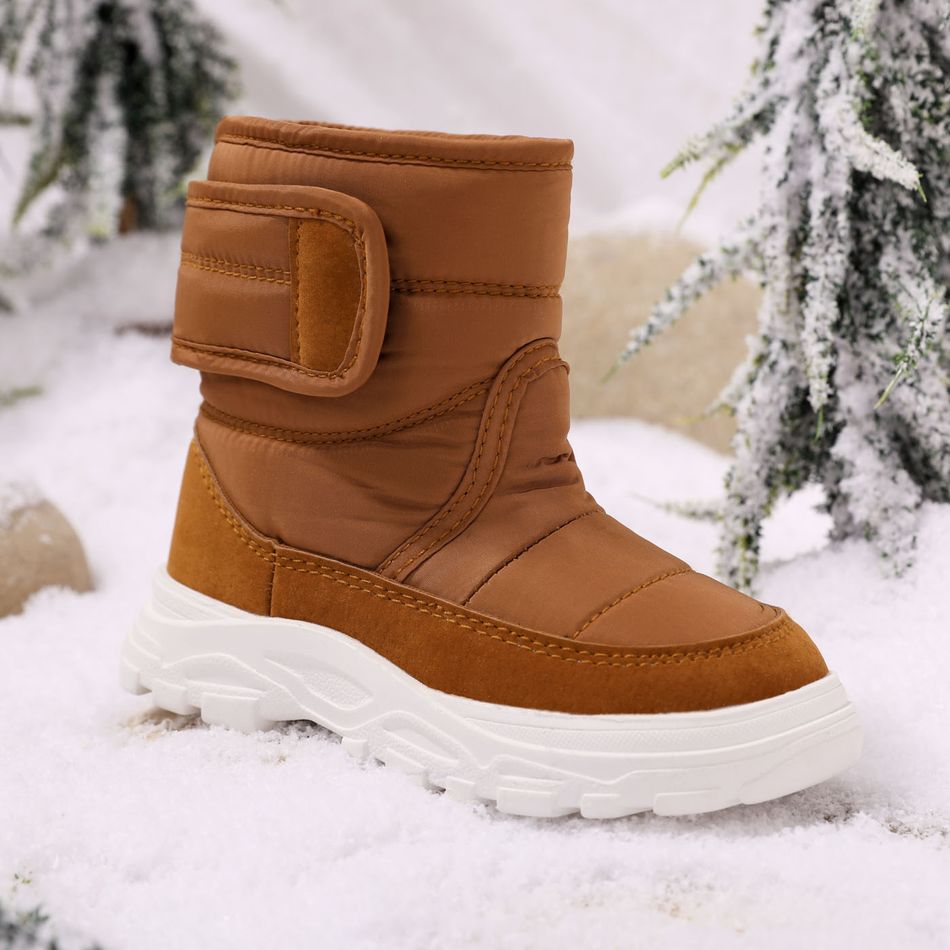 حذاء الثلوج الحرارية مبطنة بالصوف للأطفال الصغار بنى big image 1