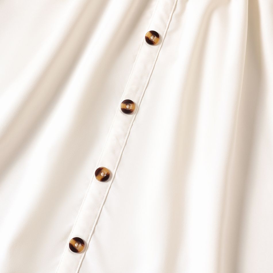 2pcs Kid Girl Mock Neck Button Design Long-sleeve Tee and Belted Skirt Set Burgundy
