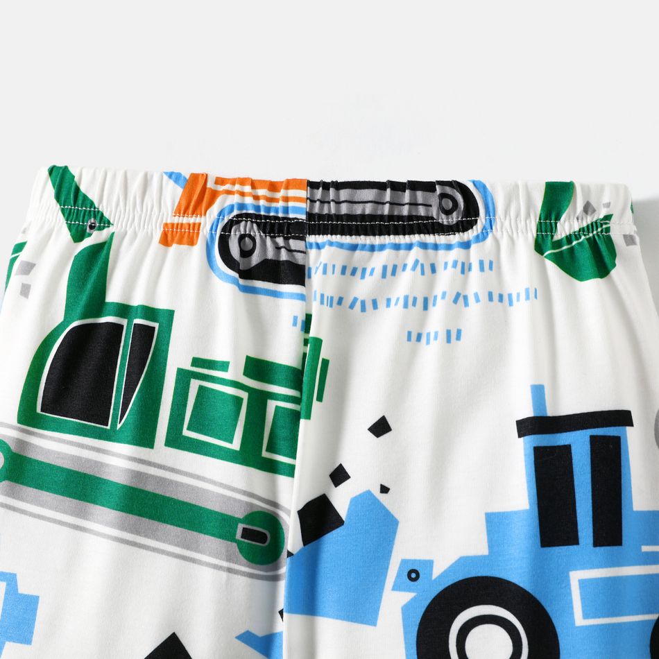 2pcs Toddler Boy Vehicle Print Long-sleeve Tee and Pants Pajamas Sleepwear Set MultiColour big image 5