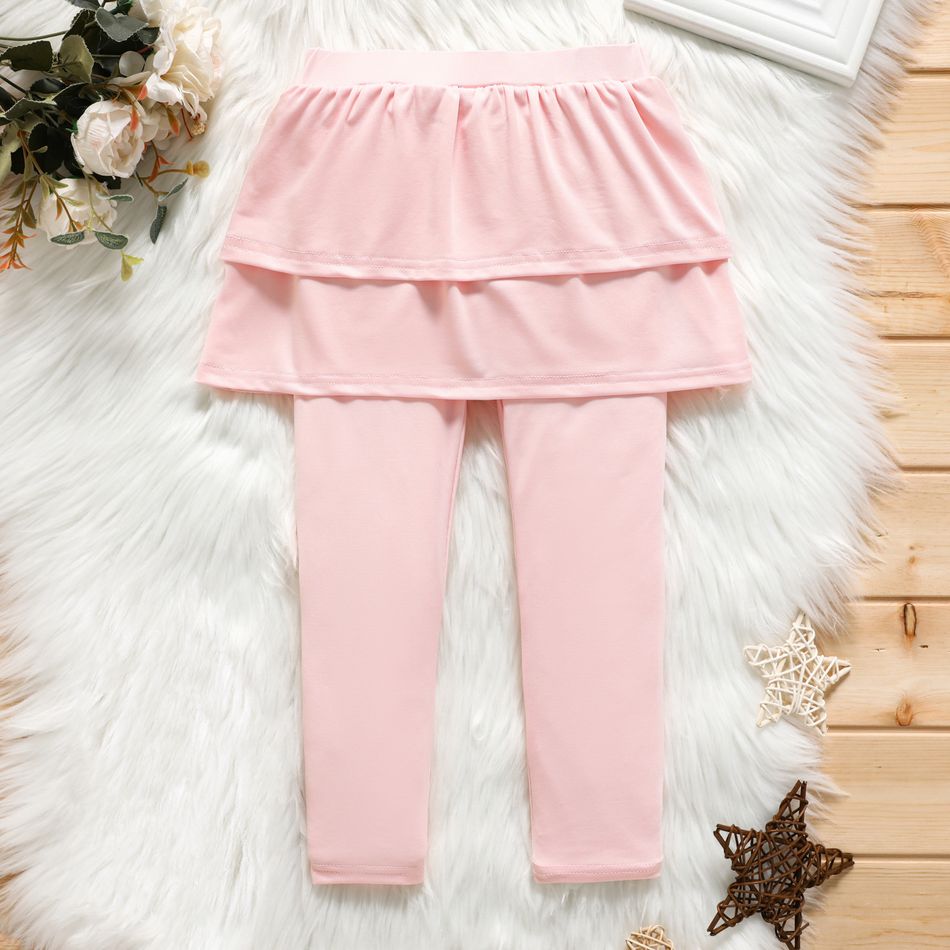 Enfant en bas âge Fille Multi-couches Doux Leggings / Slim fit / Bootcut Rose big image 3