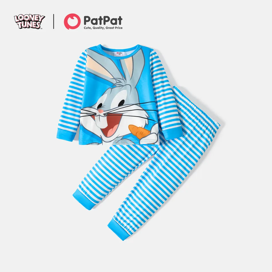 Looney Tunes 2 unidades Criança Unissexo Costuras de tecido Infantil Coelho conjuntos de camisetas Azul Céu