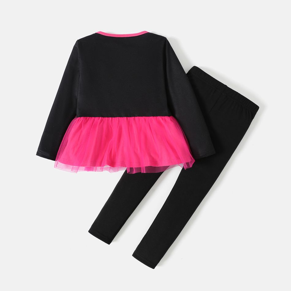 Peppa Pig 2pcs Toddler Boy/Girl Halloween Graphic Long-sleeve Tee and Pants Set Black big image 5