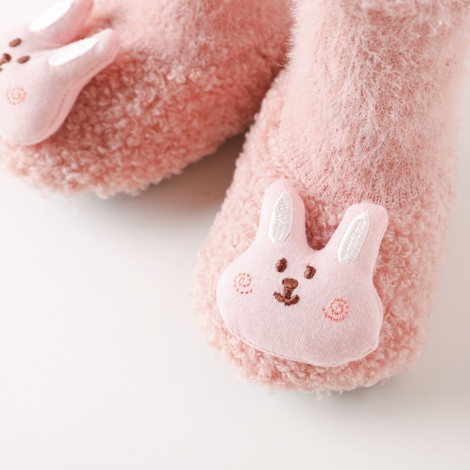 Baby Cartoon Animal Decor Plush Shoe Socks Pink big image 5