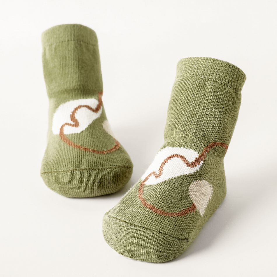 Baby / Toddler Cartoon Pattern Non-slip Grip Socks Green big image 4