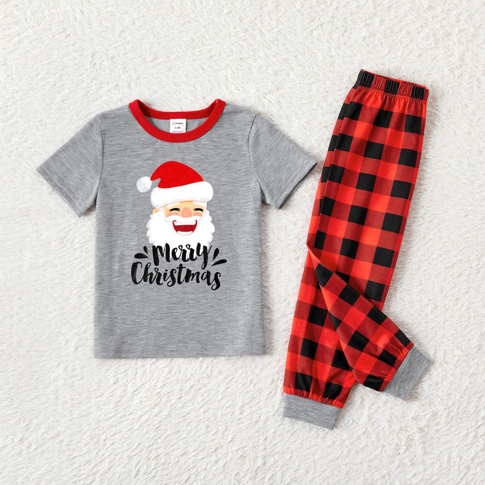 Natale Look per tutta la famiglia Manica corta Coordinati per tutta la famiglia Pigiami (Flame Resistant) grigio fiore big image 8
