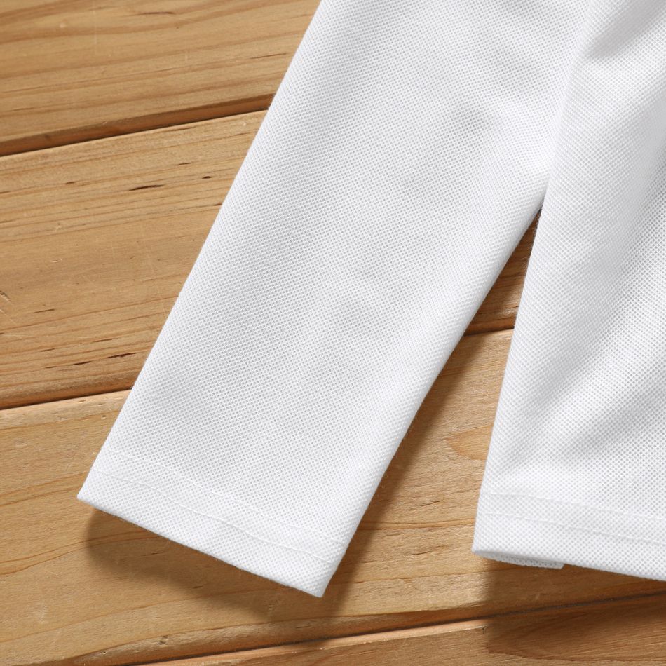Toddler Boy Striped Long-sleeve Polo Tee White big image 6