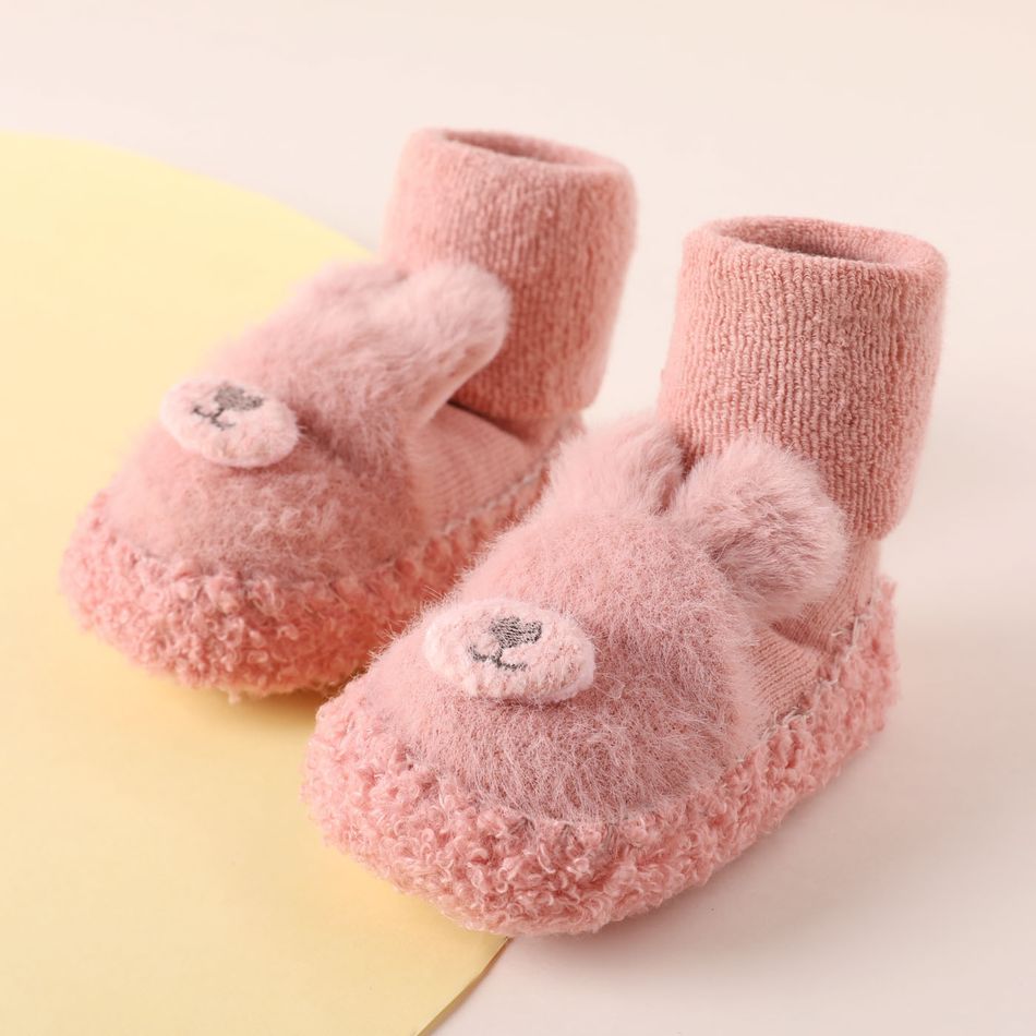 Baby-Cartoon-Tier-Plüsch-Schuhsocken rosa big image 3