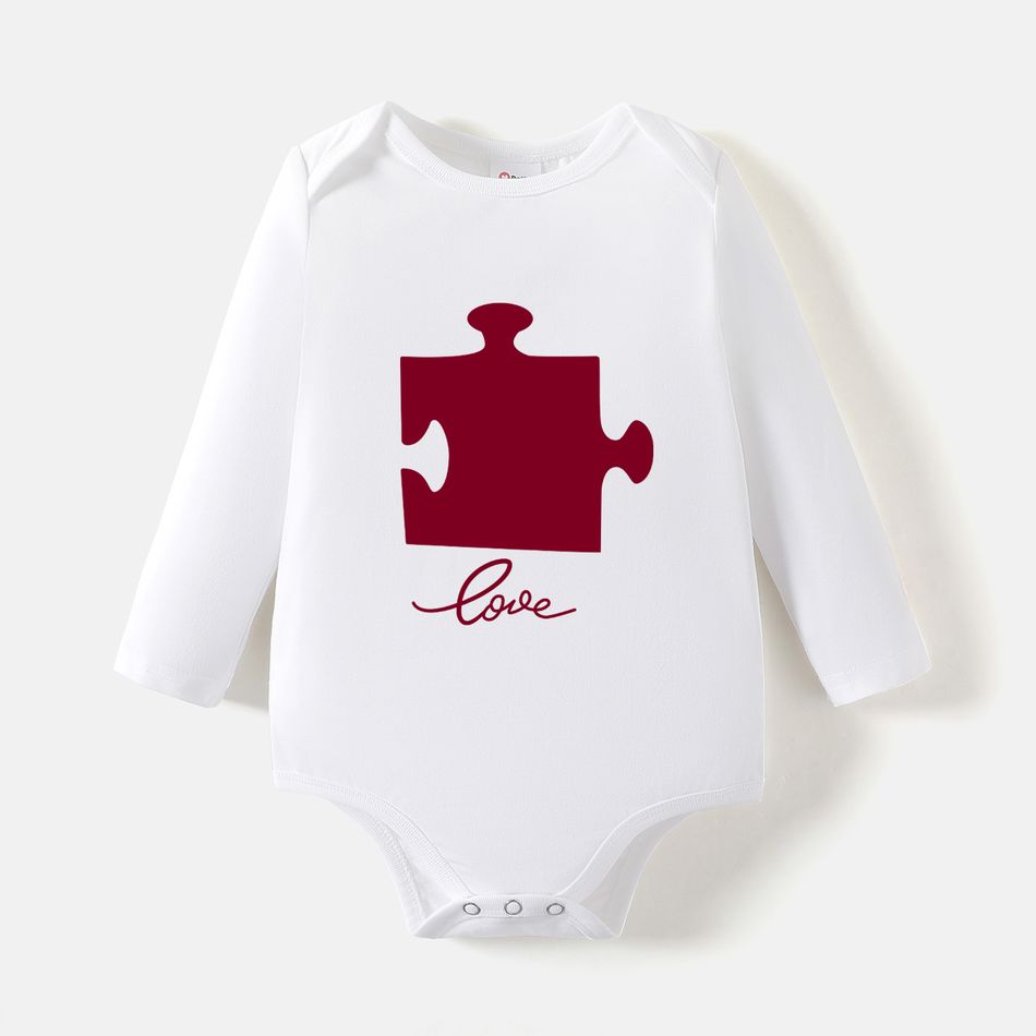 Go-Neat Water Repellent and Stain Resistant Mommy and Me Heart Puzzle & Letter Print Long-sleeve Tee White big image 5