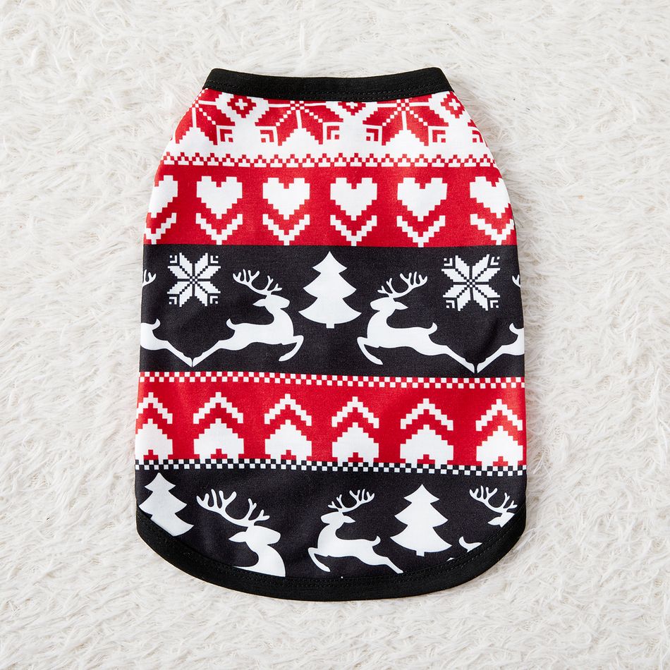 Christmas Family Matching Deer & Letter Print Black Long-sleeve Pajamas Sets (Flame Resistant) Black big image 18