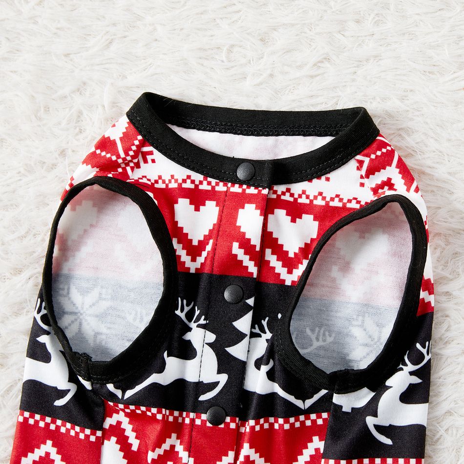 Christmas Family Matching Deer & Letter Print Black Long-sleeve Pajamas Sets (Flame Resistant) Black big image 19