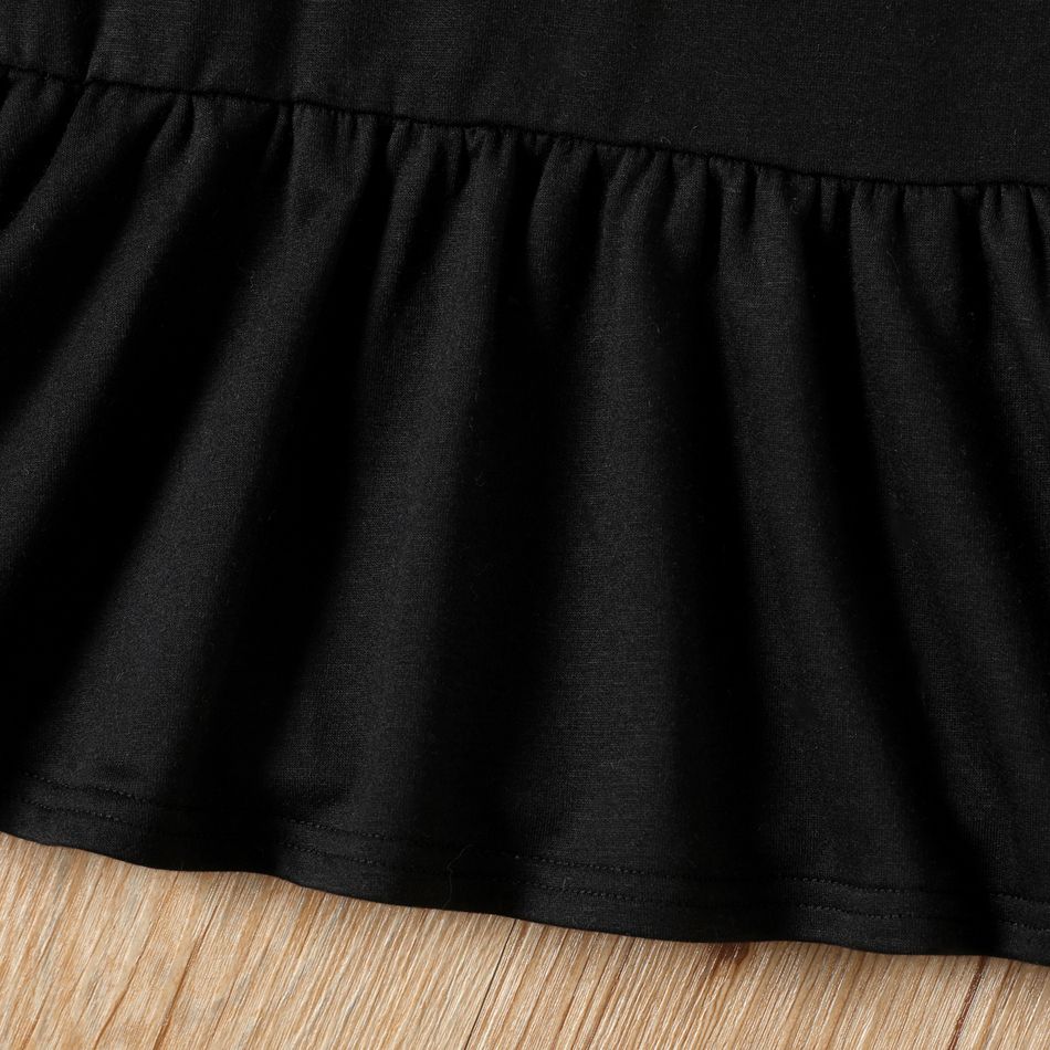طفلة صغيرة ليوبارد طباعة colorblock تكدرت فستان من النوع الثقيل أسود big image 5