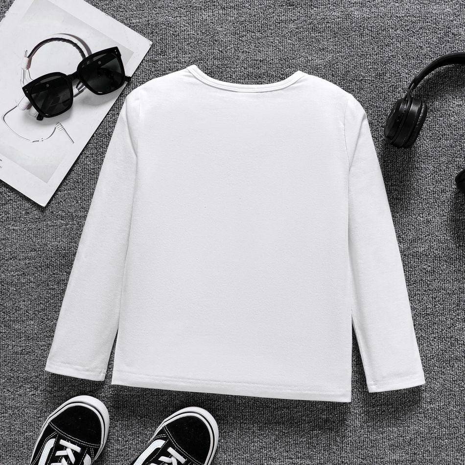 Kid Boy Headphone Print Long-sleeve White Tee ORIGINALWHITE big image 2