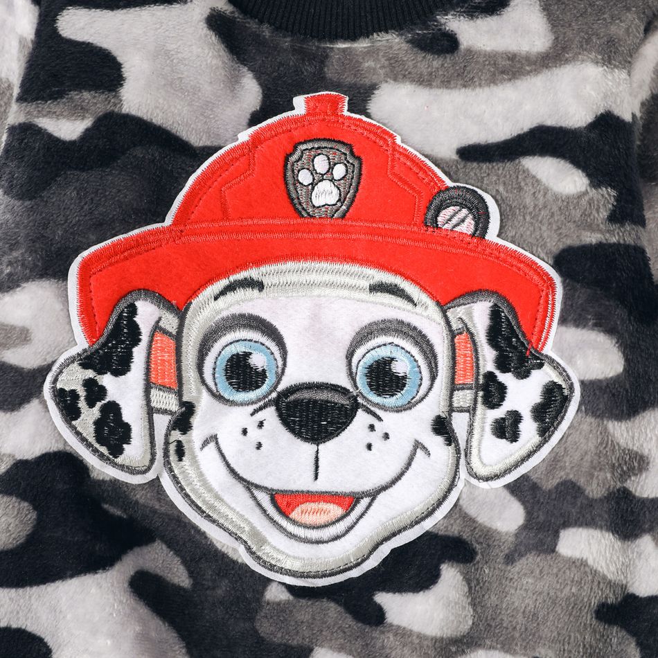 PAW Patrol Toddler Boy Embroidered Camouflage Print Fleece Sweatshirt blackgray big image 3