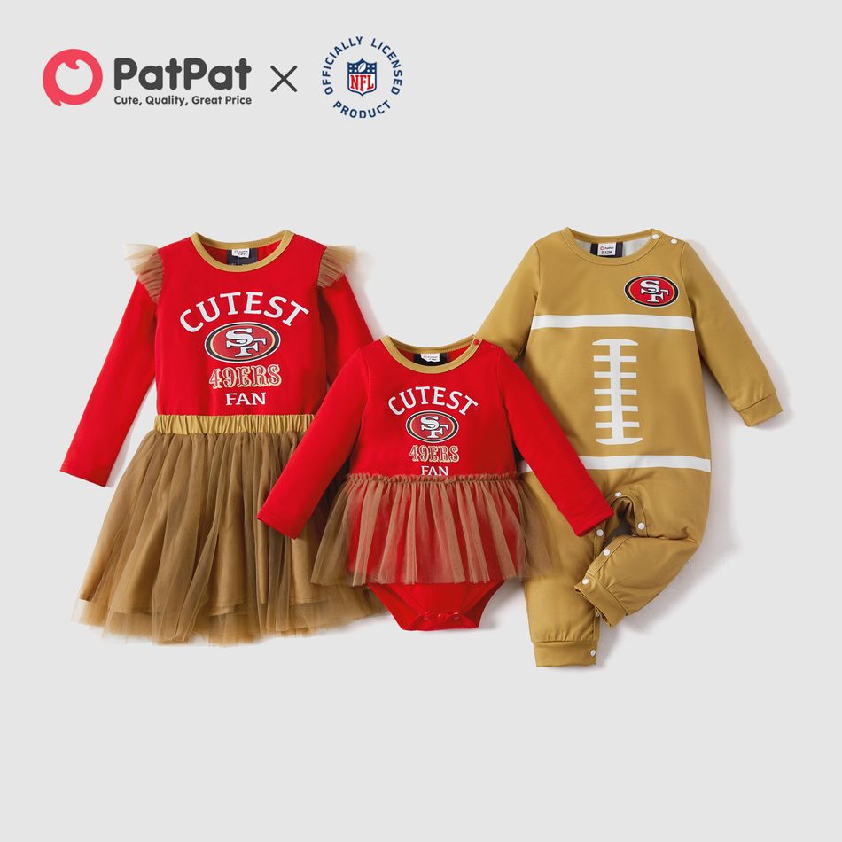 NFL Sibling Matching Long-sleeve Graphic Sets (San Francisco 49ers) Brown big image 4