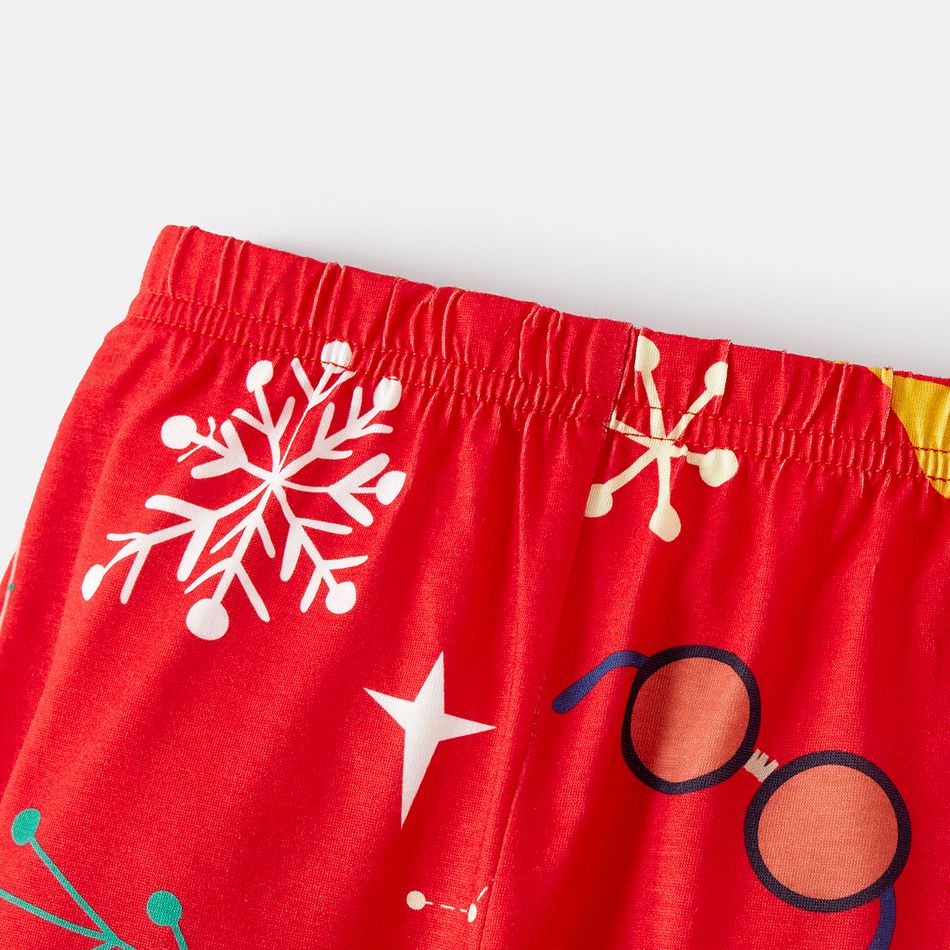 Harry Potter Family Matching Christmas Red Raglan-sleeve Graphic Pajamas Sets (Flame Resistant) redblack big image 4