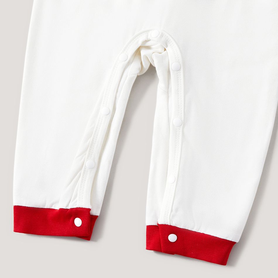 Christmas Family Matching Snowman & Letter Print Red Raglan-sleeve Plaid Pajamas Sets (Flame Resistant) Red big image 14