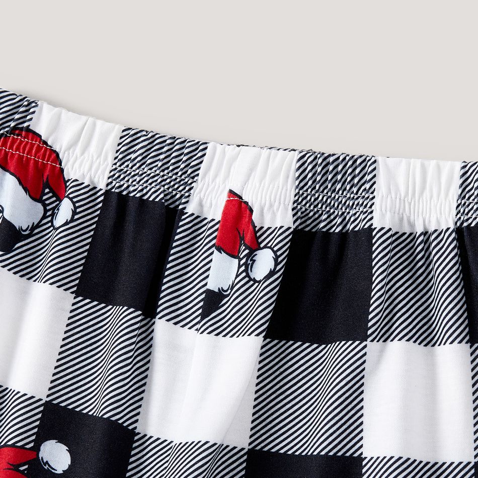 Christmas Family Matching Snowman & Letter Print Red Raglan-sleeve Plaid Pajamas Sets (Flame Resistant) Red big image 8