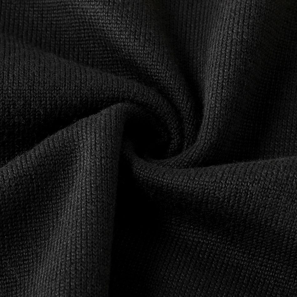 Kid Boy Preppy style Striped Knit Sweater Black big image 5