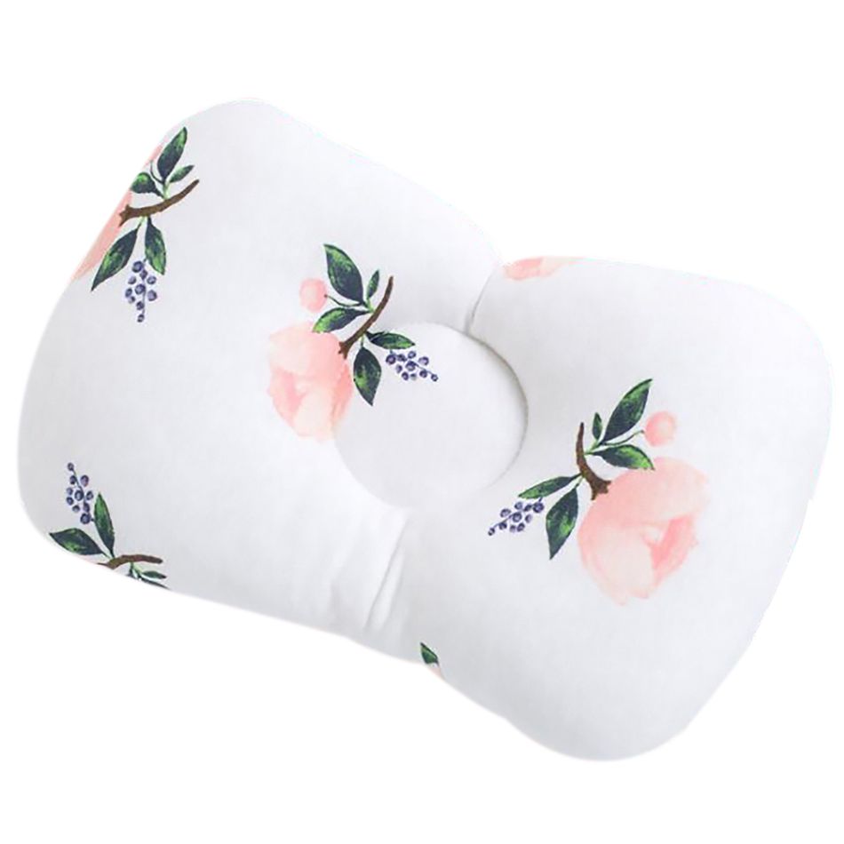 100% Cotton Baby Newborn Sleeping Pillow to Help Prevent and Treat Flat Head Syndrome Light Pink big image 1
