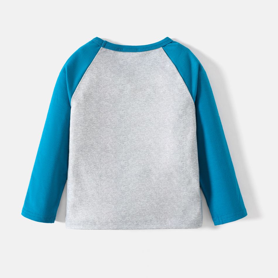 Thomas & Friends Toddler Boy/Girl Colorblock Long Raglan Sleeve Tee Flecked Grey big image 4