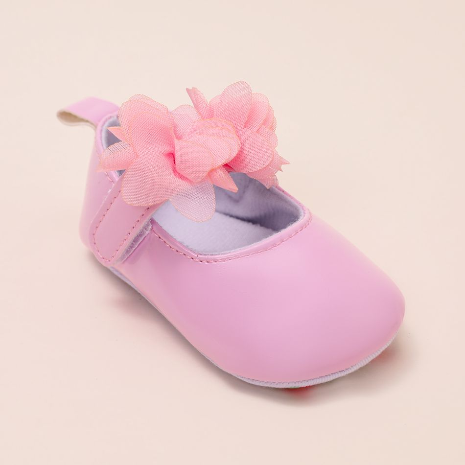 طفل / طفل حذاء الأميرة ديكور الأزهار زهري big image 2