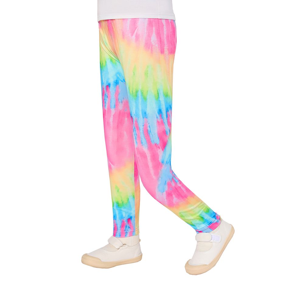 Kid Girl Striped/Tie Dyed Elasticized Leggings Colorful big image 2