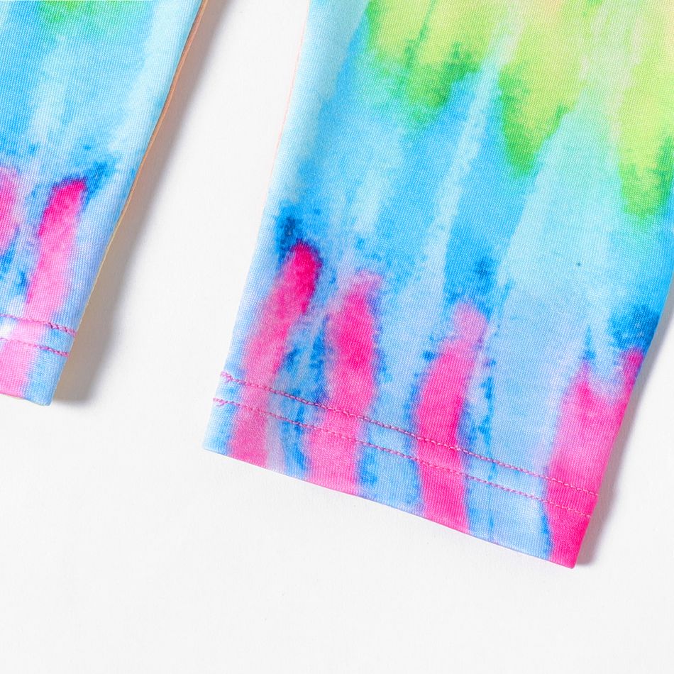 Kid Girl Striped/Tie Dyed Elasticized Leggings Colorful
