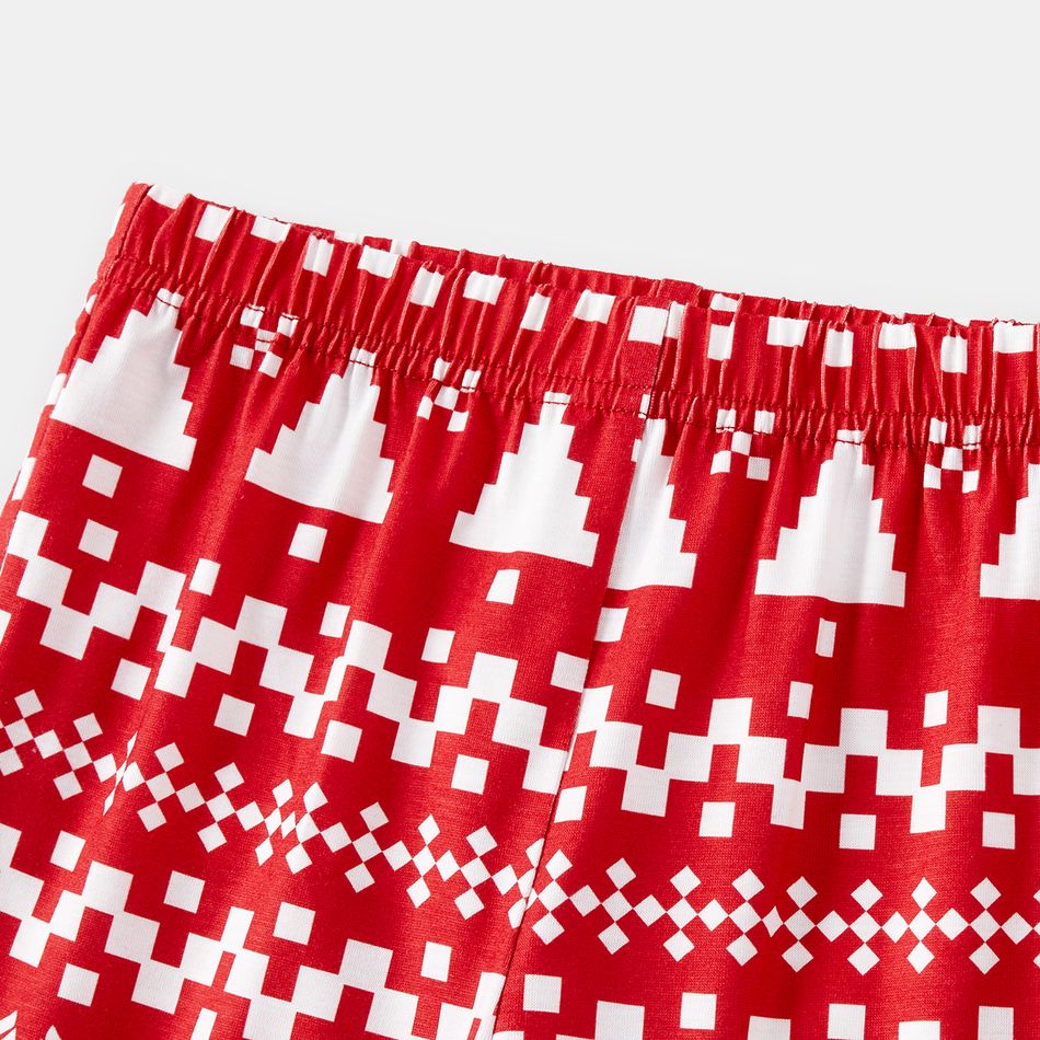 Christmas Family Matching Red Long-sleeve Deer Graphic Allover Print Pajamas Sets (Flame Resistant) Red big image 6