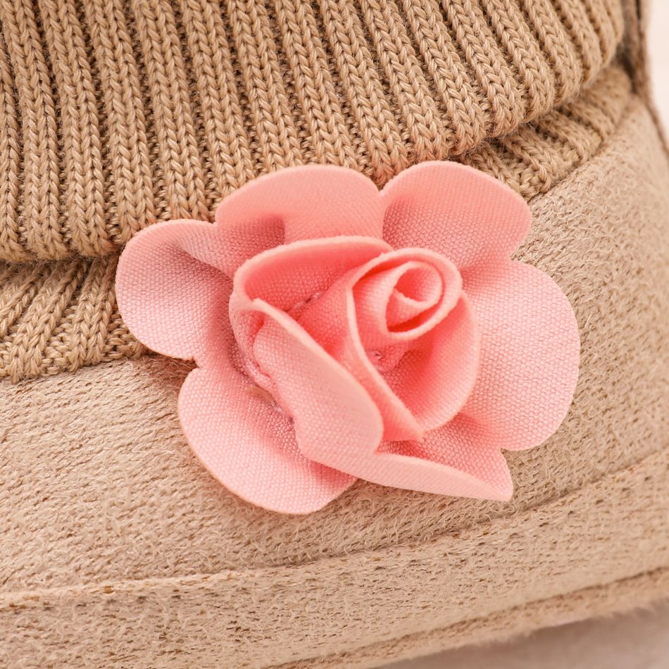Baby / Toddler Floral Decor Thermal Prewalker Shoes Khaki