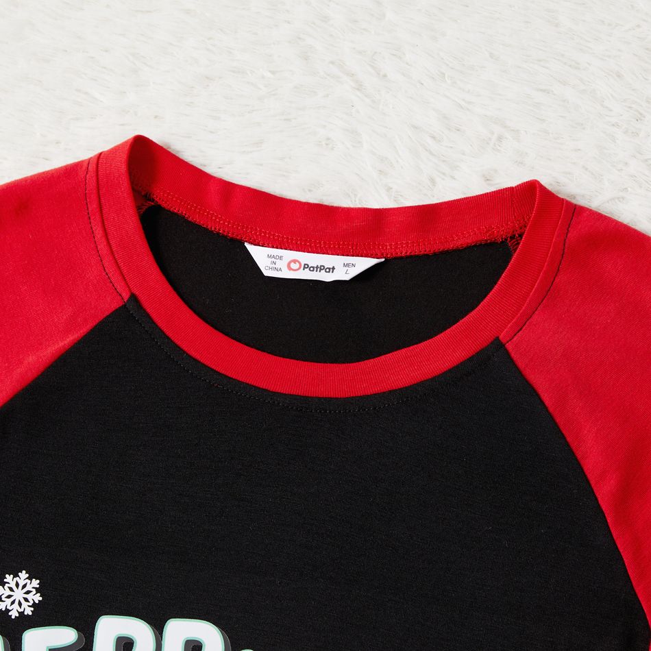 Natal Look de família Manga comprida Conjuntos de roupa para a família Pijamas (Flame Resistant) vermelho preto big image 3