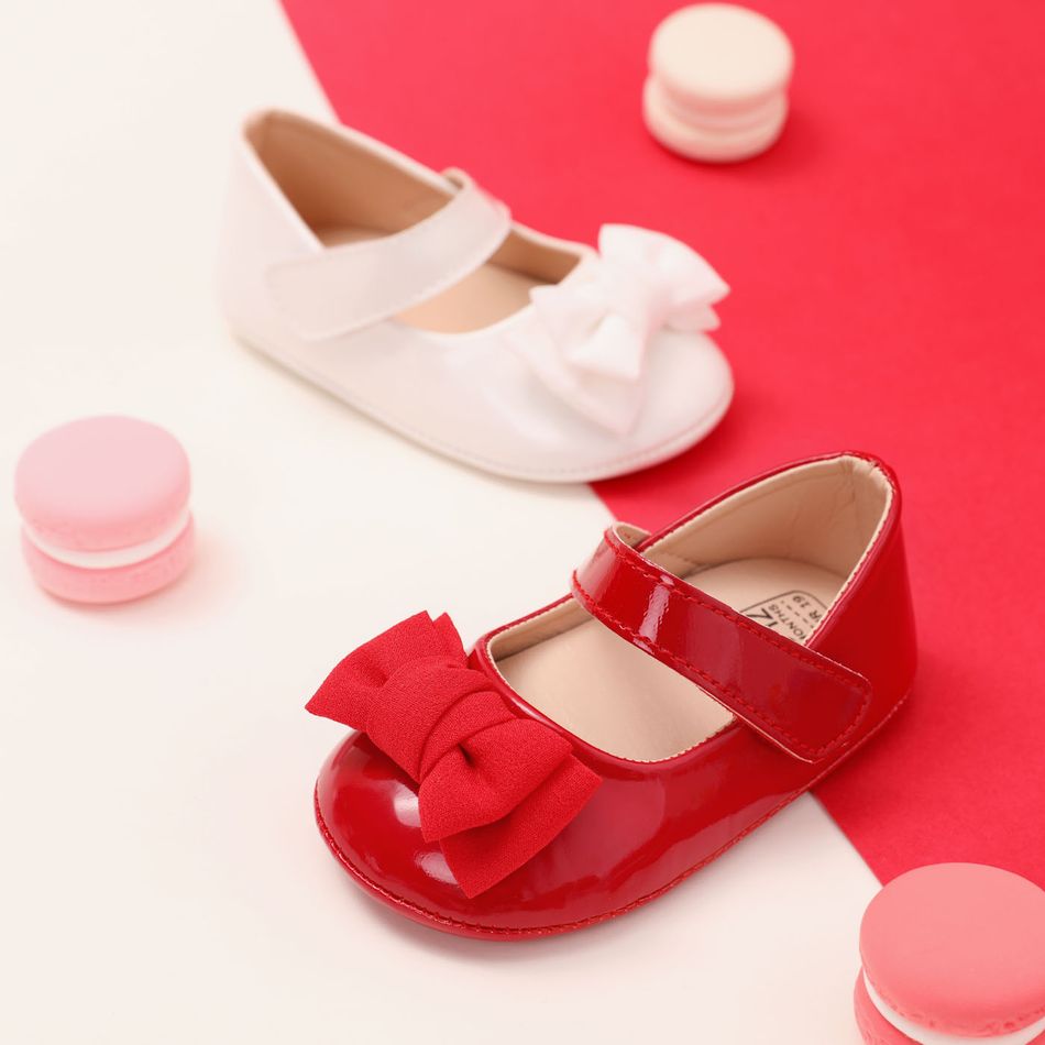 Baby / Toddler Bow Decor Solid Prewalker Shoes White big image 2