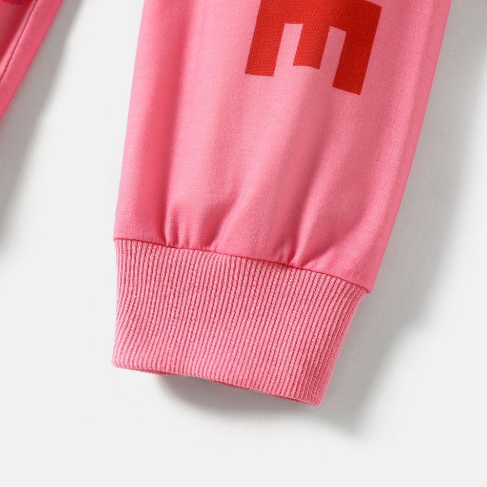 Pyjama-Masken Kleinkind Jungen/Mädchen Buchstaben drucken elastische Hosen rosa big image 4