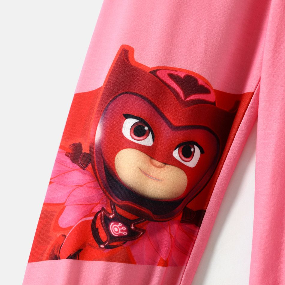 pj masques enfant en bas âge garçon/fille lettre imprimé pantalon élastique Rose big image 3
