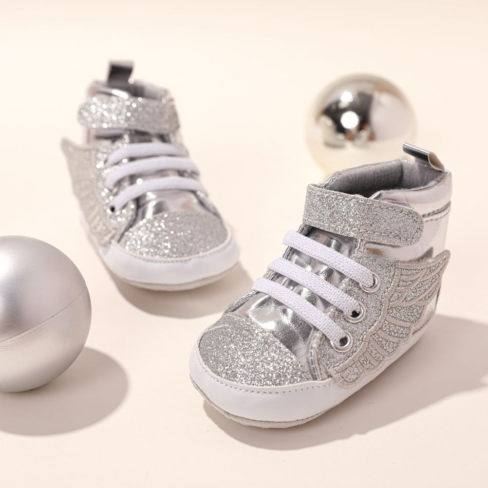 Baby / Toddler Wing Decor Glitter Prewalker Shoes Silver big image 2