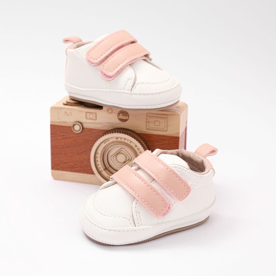 Baby / Toddler Double Velcro Soft Sole Prewalker Shoes Pink big image 2